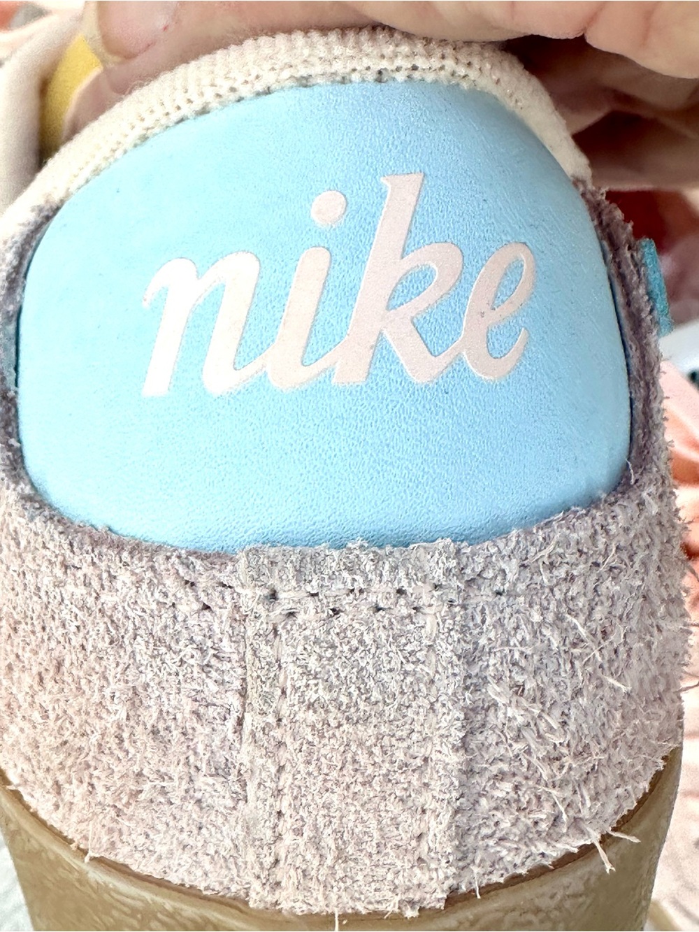 Nike Blazer Low Platform Suede Sneakers Peach & Blue Gum Sole Women’s 10 - Picture 15 of 15